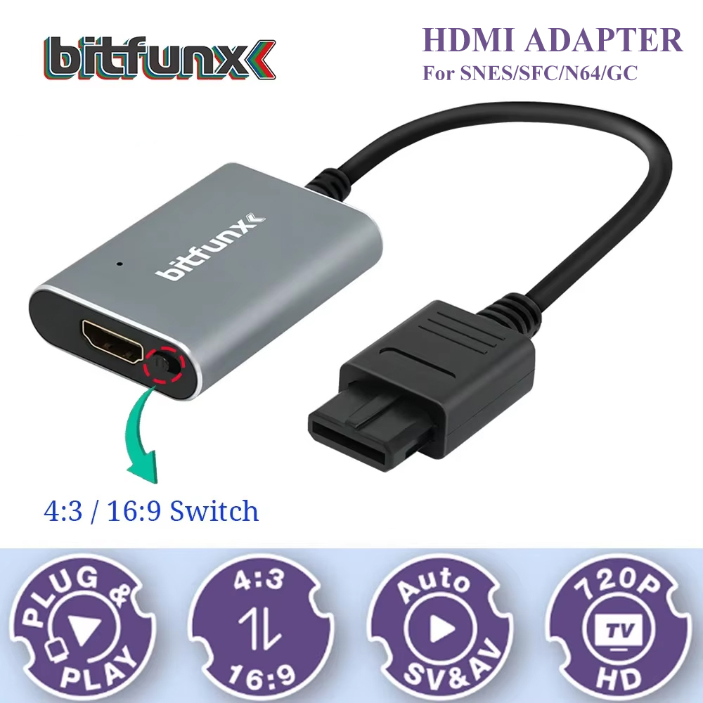 Retro Gaming Nintendo - Bitfunx 720P Svideo / AV To