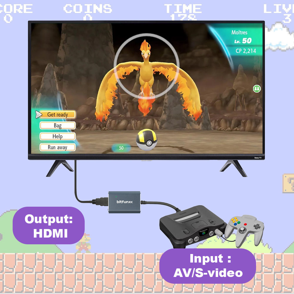 Bitfunx 720P Svideo / AV To HD - Retro Gaming Nintendo 评论和价格