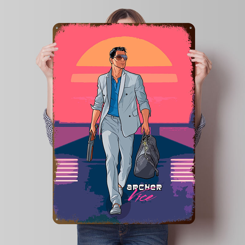 Archer Old Vibes Tinplate Post - Retro Gaming Vibe 评论和价格