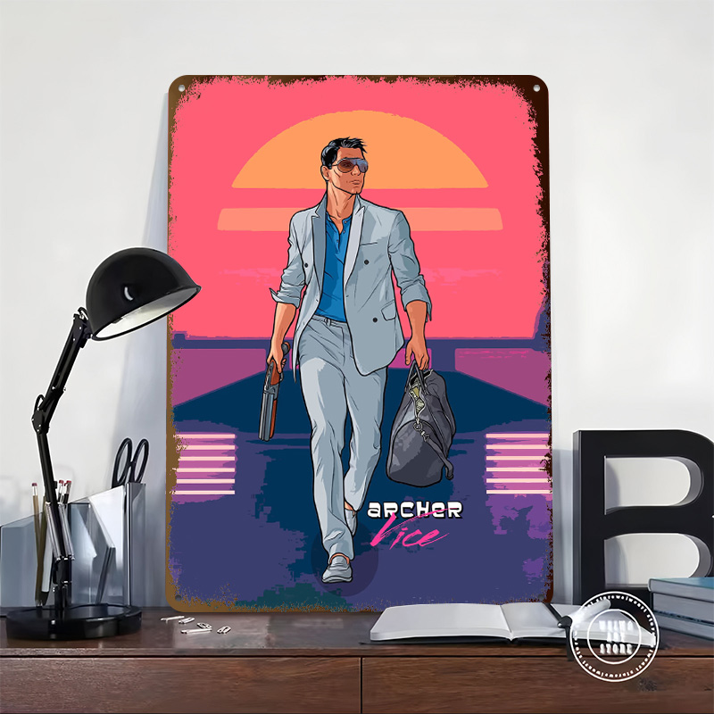 Archer Old Vibes Tinplate Post - Retro Gaming Vibe 评论和价格